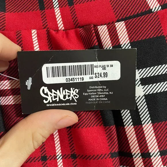 NWT Spencer's Women's Short Red and Black Skirt - Picture 3 of 4